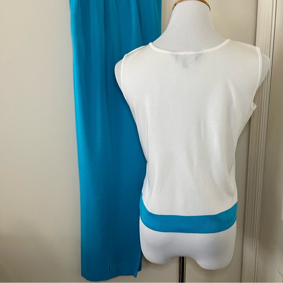 MING WANG 3 piece Color-block set: white/turquoise/lime - Picture 4 of 10